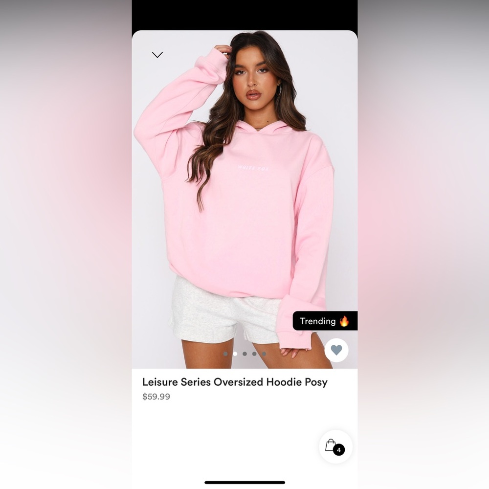 NWT White Fox Leisure Series Oversized Hoodie Posy - Size S/M